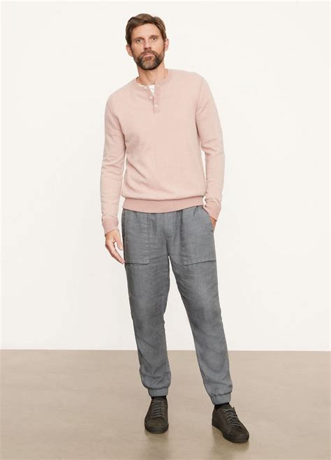 Birdseye Long Sleeve Henley In Vince Products Vince