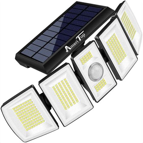 Solar Lights Outdoor 300 Led 7000k Sensor Lights Wireless Ip65 Waterproof