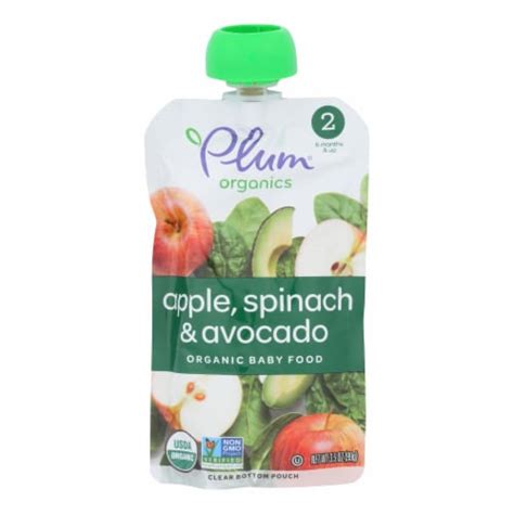 Plum Organics Plum Stage 2 Blends Baby Food Apple Spinach Avocado 6ct