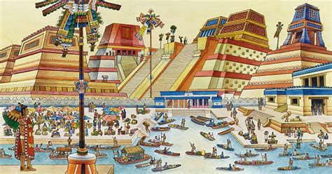 Rendition Of Tenochtitlan Aztec Aztec City Aztec Architecture