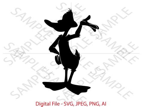 Daffy Duck Silhouette, Looney Tunes, Looney Tunes SVG, Daffy Duck Looney Tunes, Cartoon, Vinyl ...