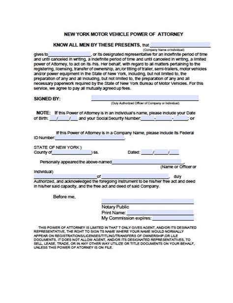 Simple Power Of Attorney Form New York Sample Power Of Attorney Blog