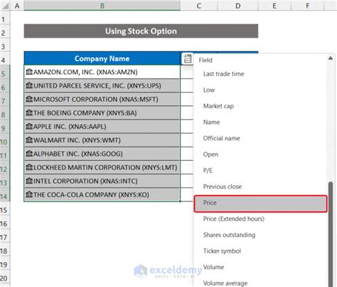 How To Get Live Stock Prices In Excel Easy Methods Exceldemy