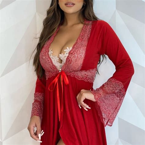 Robe Manga Longa Cat Logo Atacado Da Lingerie E Meias