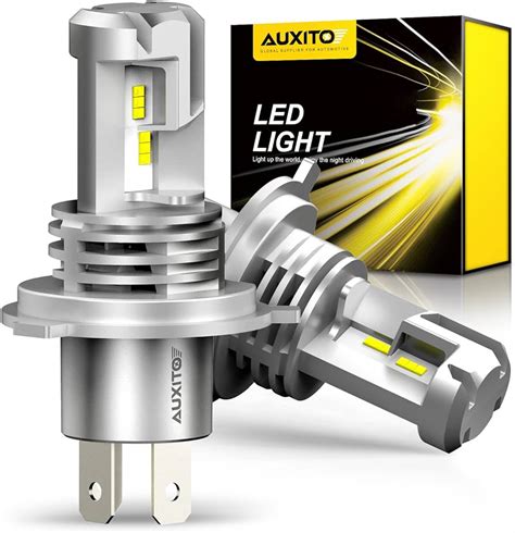 Auxito H4 9003 Hb2 Led Bulbs， 700 Brighter 6500k White Hilo Beam Light Bulb， Canbus Plug And