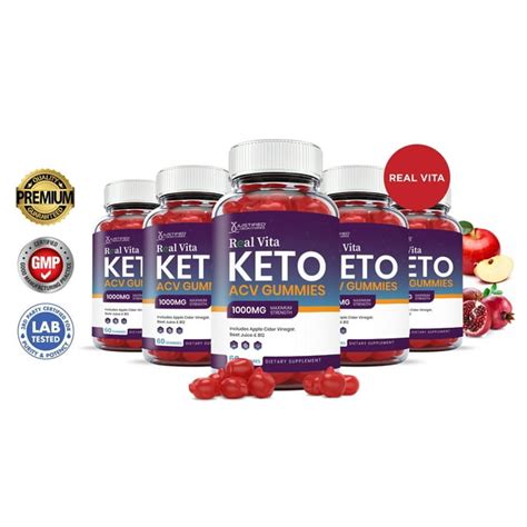 5 Pack Real Vita Keto Acv Gummies 1000mg Dietary Supplement 300