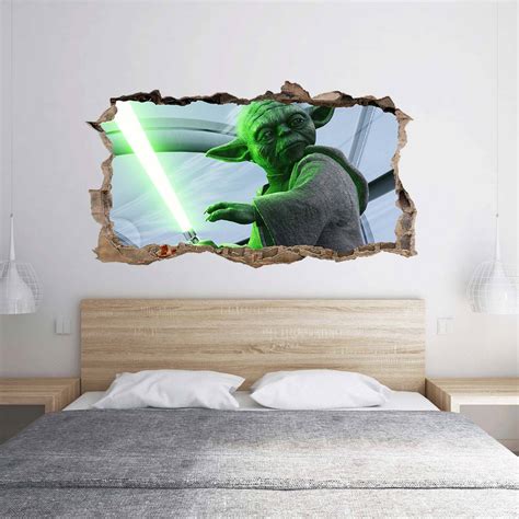 Star Wars Yoda Character Wall Sticker Art Decal Mural Blue Side Studio