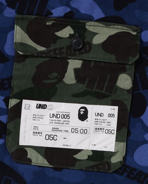 Bape X Undefeated Color Camo Flannel Jacket Navy Undefeated