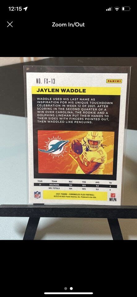 Panini Chronicles Flux Jaylen Waddle Rookie Rc Fx Dolphins Ebay