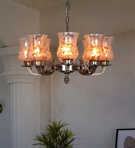 Buy Brown Aluminium And Glass Shaded Chandelier At Off By Fos