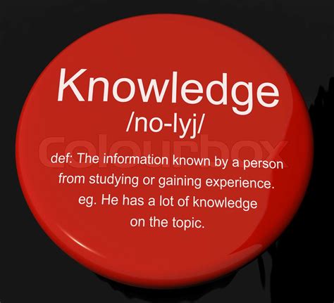 Knowledge Definition Button Shows Information Intelligence And ...