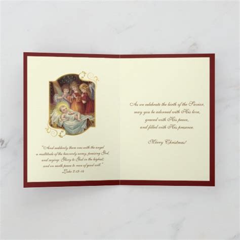 Elegant Religious Baby Jesus Christmas Angels Holiday Card | Zazzle