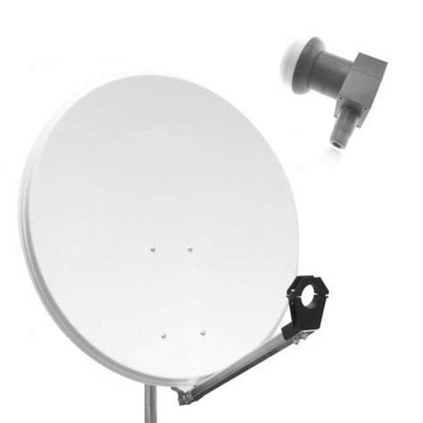 HDME Parabole Satellite Acier blanche 80cm LNB Single 0 1dB idéal