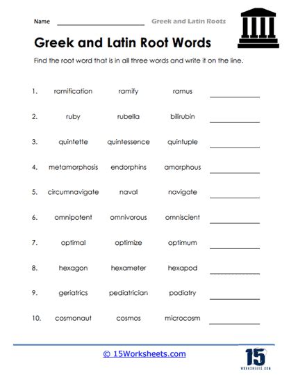 Greek And Latin Roots Worksheets And Activities Teach, 43% OFF