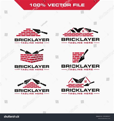 Bricklayer Logo Design Vector Pack Illustration Stock Vector (Royalty Free) 2395980637 ...