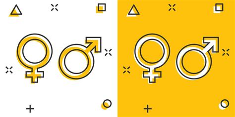 Vector Cartoon Gender Icon In Comic Style Men And Women Sign Illustration Pictogram Sex