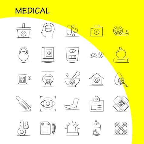 Free Vector Medical Hand Drawn Icons Set For Infographics Mobile Uxui