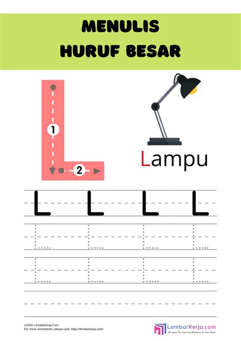 Belajar Menulis Huruf L