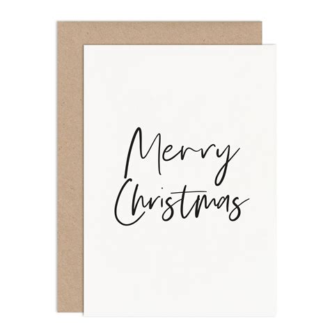 Simple Merry Christmas Card Pack By Russet And Gray Simple Christmas