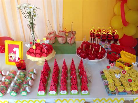 Mesa De Doce Magali - Tema Magali - Festa de Aniversário Infantil | Festa da monica, Bolo de ...