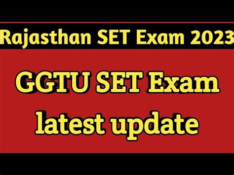 Rajasthan SET Exam Date 2023 GGTU SET Exam Latest Update YouTube