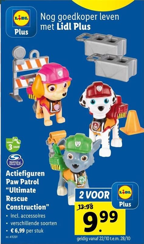 Actiefiguren Paw Patrol Ultimate Rescue Contruction 2 Voor Promotie Bij