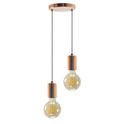 Pendente Soquete Copinho E Rose Gold Duplo Led G In Duplo