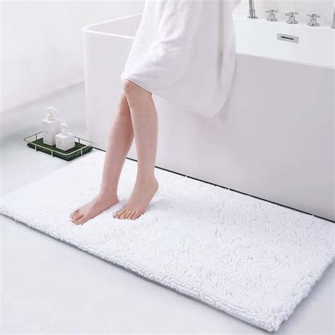 Smiry Tapis De Bain Chenille 60 X 120 Cm Antidérapant Super