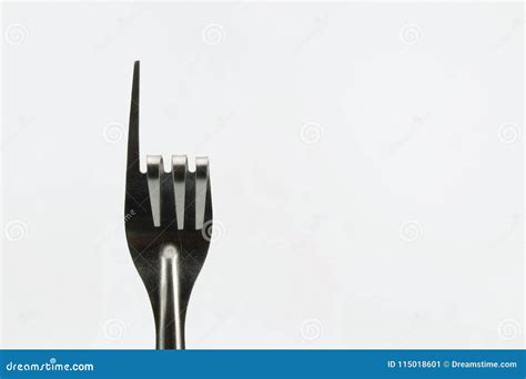 Folding Fork As A Symbol Of Little Finger Isolated On White Background