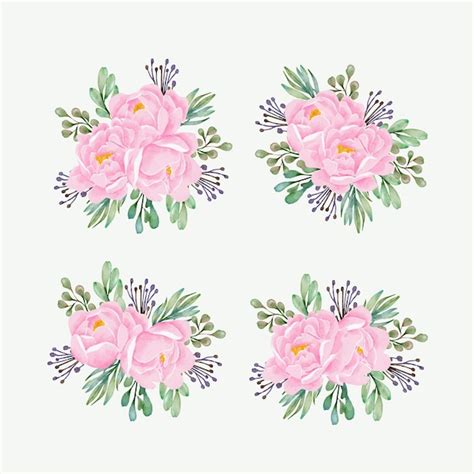 Premium Vector | Peonies bouquet watercolor