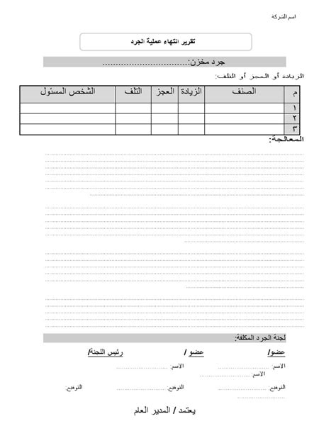 Annual Inventory Report Template | PDF