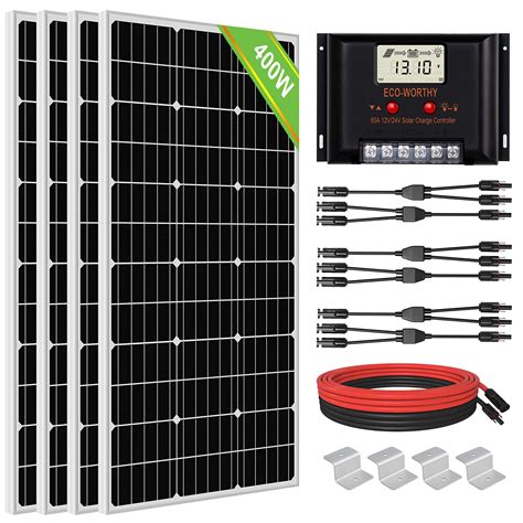 Eco Worthy Watt Volt Solar Panel Kit Off Grid With Pcs W