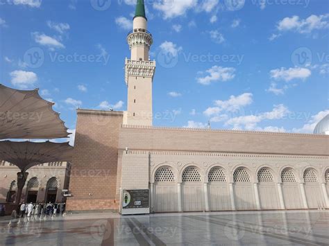 Beautiful Daytime View Of Prophets Mosque Masjid Al Nabawi Medina