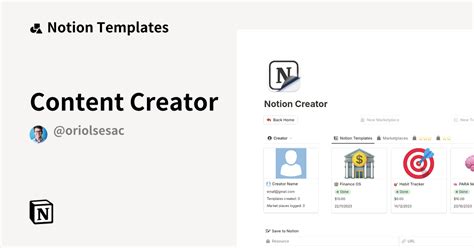 Content Creator Notion Template