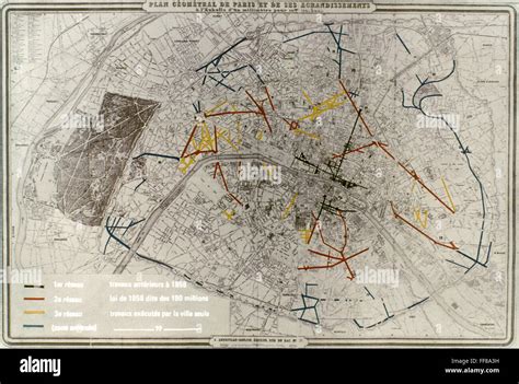 paris map  nplan  paris france  showing  haussmann