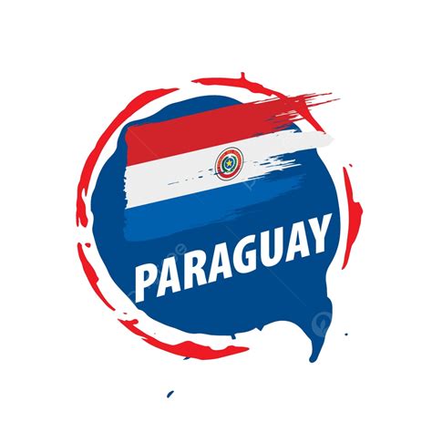 Ilustración Vectorial De La Bandera De Paraguay Sobre Un Fondo Blanco