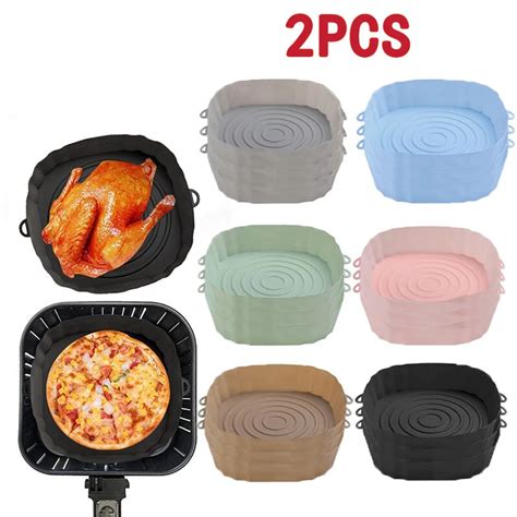 Pcs Air Fryer Silicone Cesta Silicone Molde Airfryer Forno Bandeja De