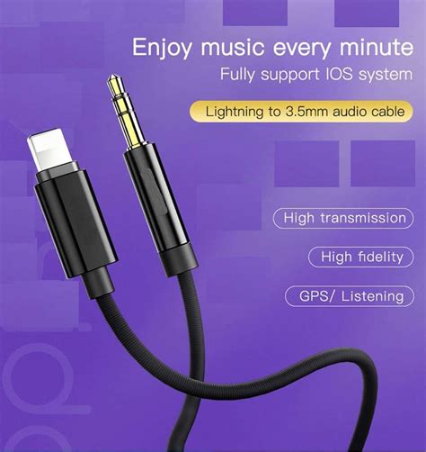 Go Des Lightning To 3 5mm Aux Audio Cable Apple Mfi Certified Aux Cord For Iphone Ipad To Car