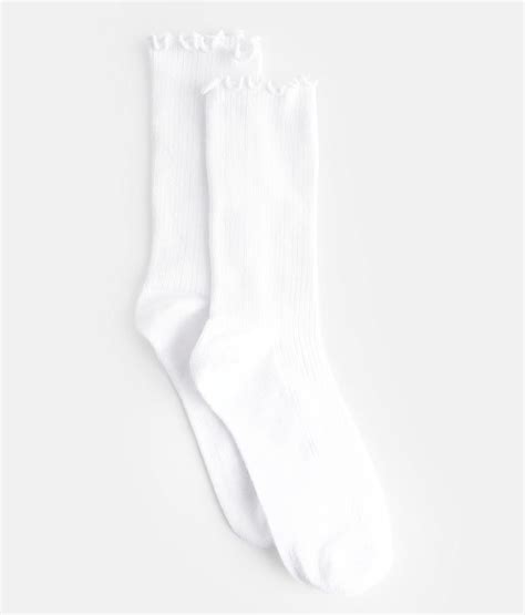 Bke Ribbed Ruffle Socks Women S Socks In White Buckle