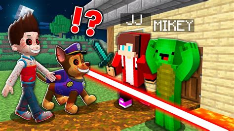 Paw Patrol Exe Vs Security House Mikey Jj In Minecraft Challenge