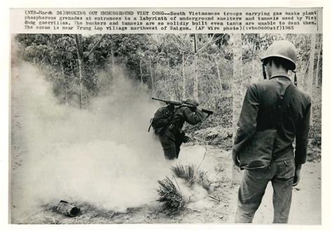 1965 Vietnamese Troops Gas Viet Cong Tunnels Manhhai Flickr