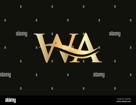 Initial WA letter linked logo vector template. Swoosh letter WA logo ...