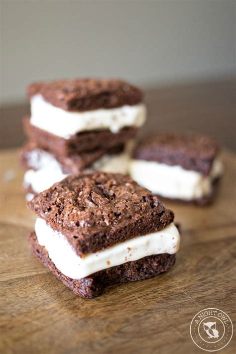 Brownie Ice Cream Sandwiches - A Night Owl Blog