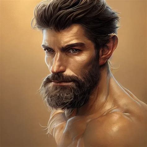 Krea Portrait Of A Ruggedly Handsome Paladin Soft Hair Muscular