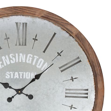 Buy Frankston Rustic Metal Wood Wall Clock Online | Purely Wall Clocks