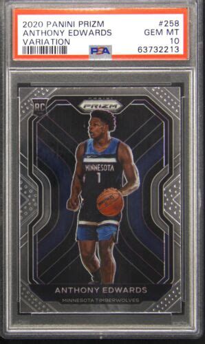 Panini Prizm Anthony Edwards Variation Psa Gem Mint Ebay