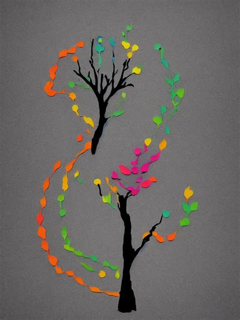 Krea Minimal Silhouette Art Of Acorn That Turns Into A Tree In The