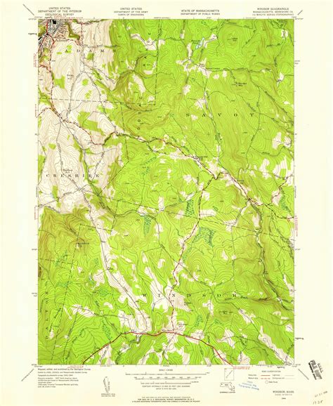 Windsor Massachusetts Usgs Old Topo Map Reprint X Ma