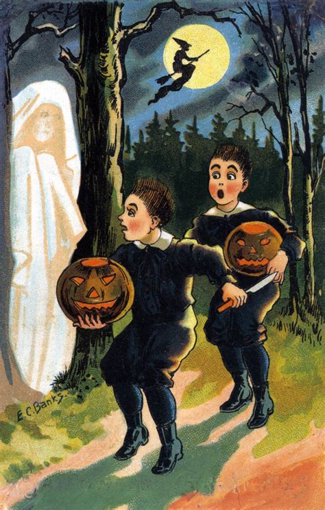 Pin By Gigizza On Vintage Halloween Postcards Halloween Greetings