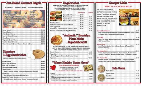 Menu For The Original Brooklyn Water Bagel Co 2877 Stirling Rd